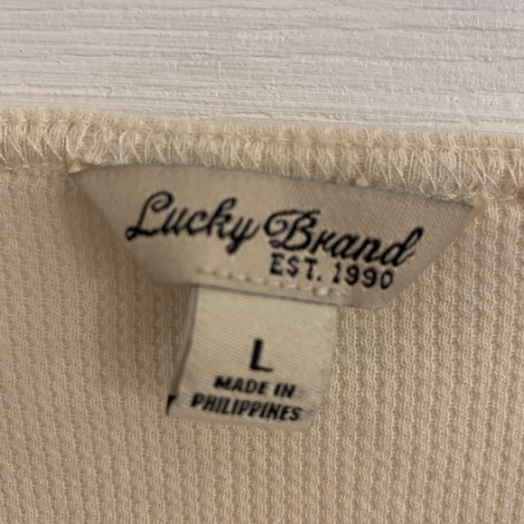 Lucky Brand women’s Cream Long Sleeve Top. Size Large. $10 - Picture 6 of 7